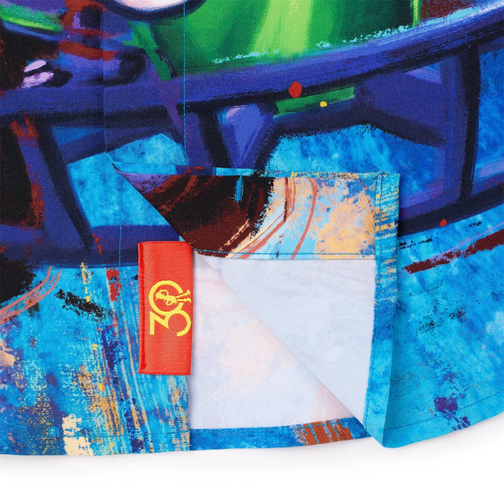 RSVLTS Escaping Scud KUNUFLEX Short Sleeve Shirt in Blue — detail 7