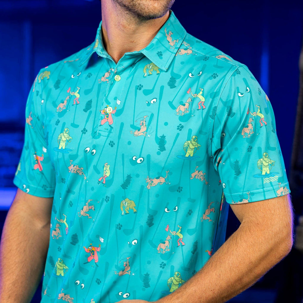 RSVLTS Ghoulish Greens All-Day Polo in Blue — detail 5