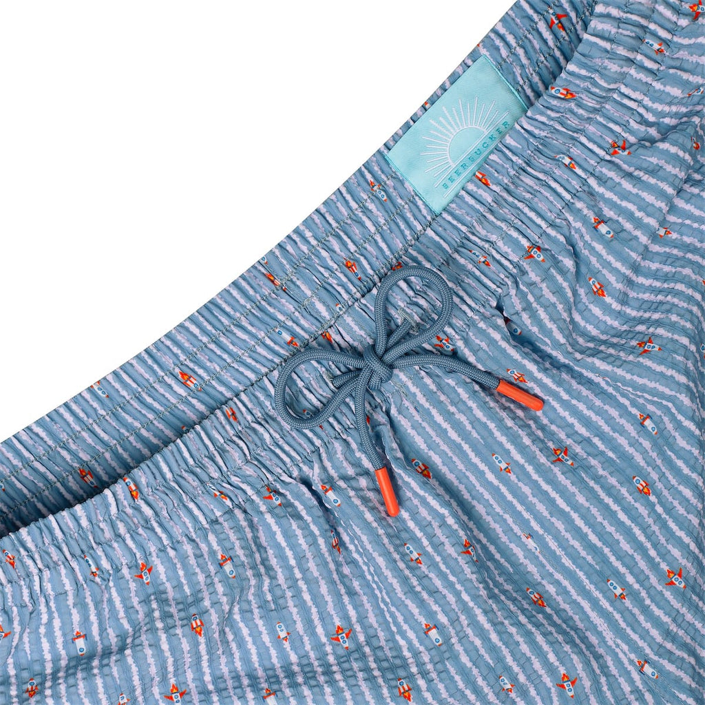 RSVLTS Blast Off! Stretch Seersucker Hybrid Shorts in Blue — detail 5