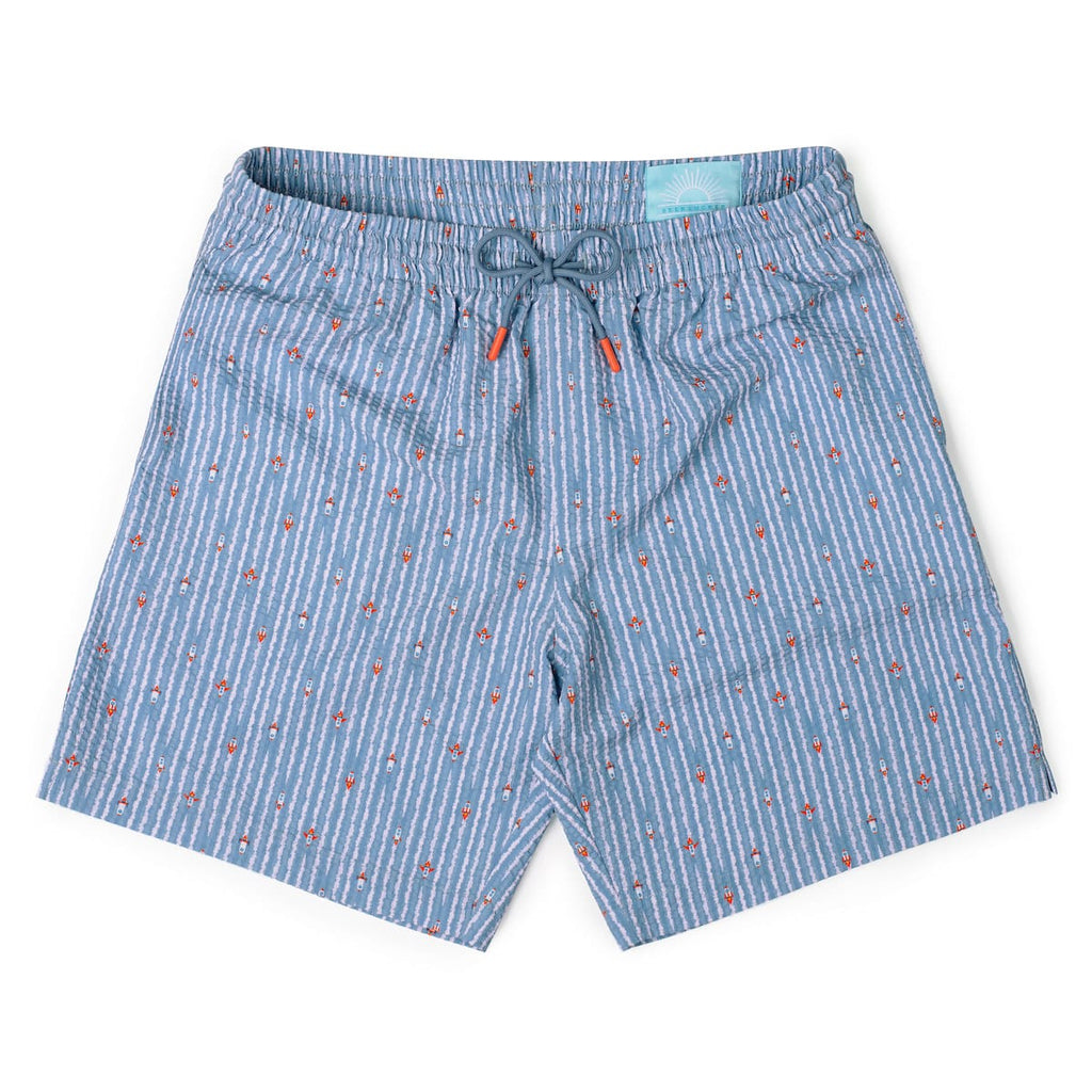 RSVLTS Blast Off! Stretch Seersucker Hybrid Shorts in Blue — detail 2