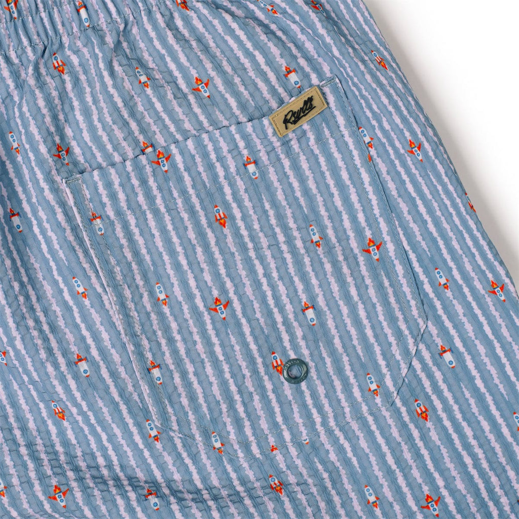 RSVLTS Blast Off! Stretch Seersucker Hybrid Shorts in Blue — detail 4