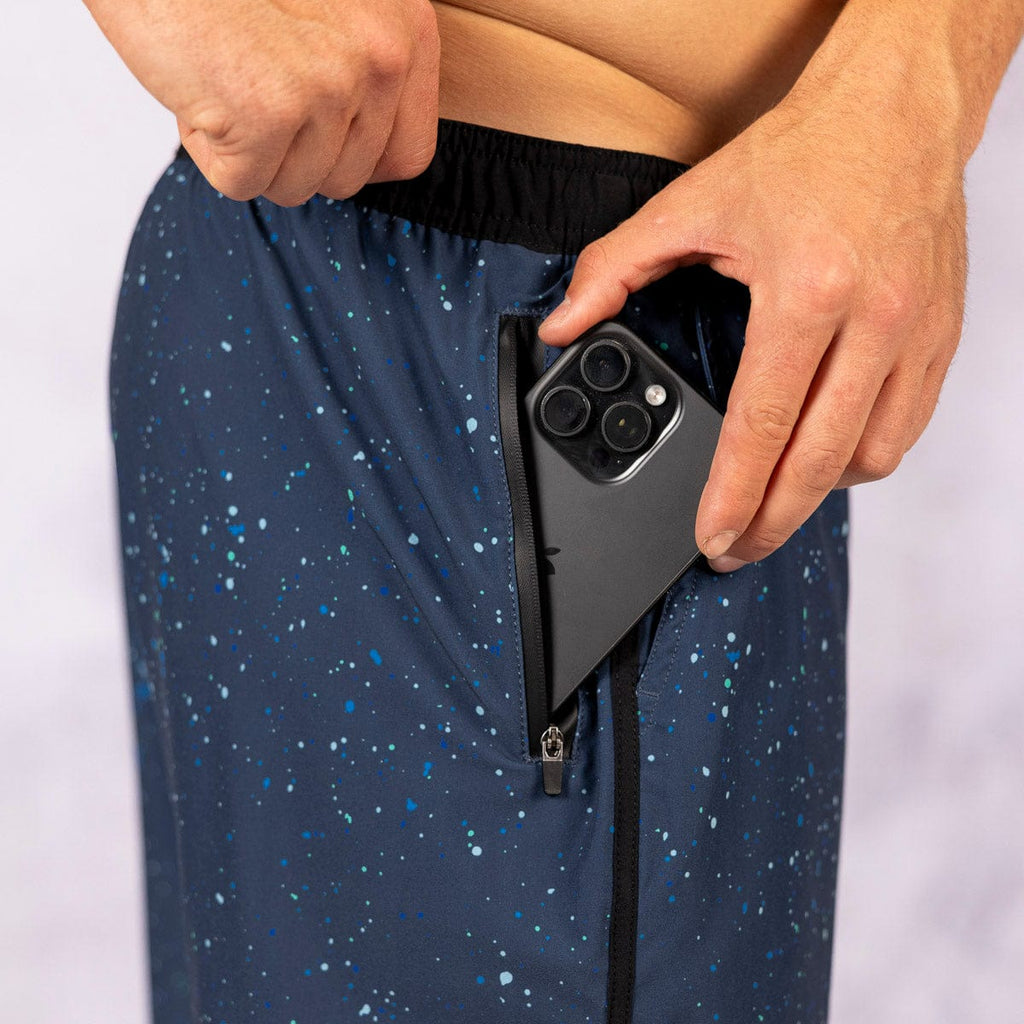 RSVLTS Splat Damon (Navy) V2 Lined Training Shorts in Blue — detail 7