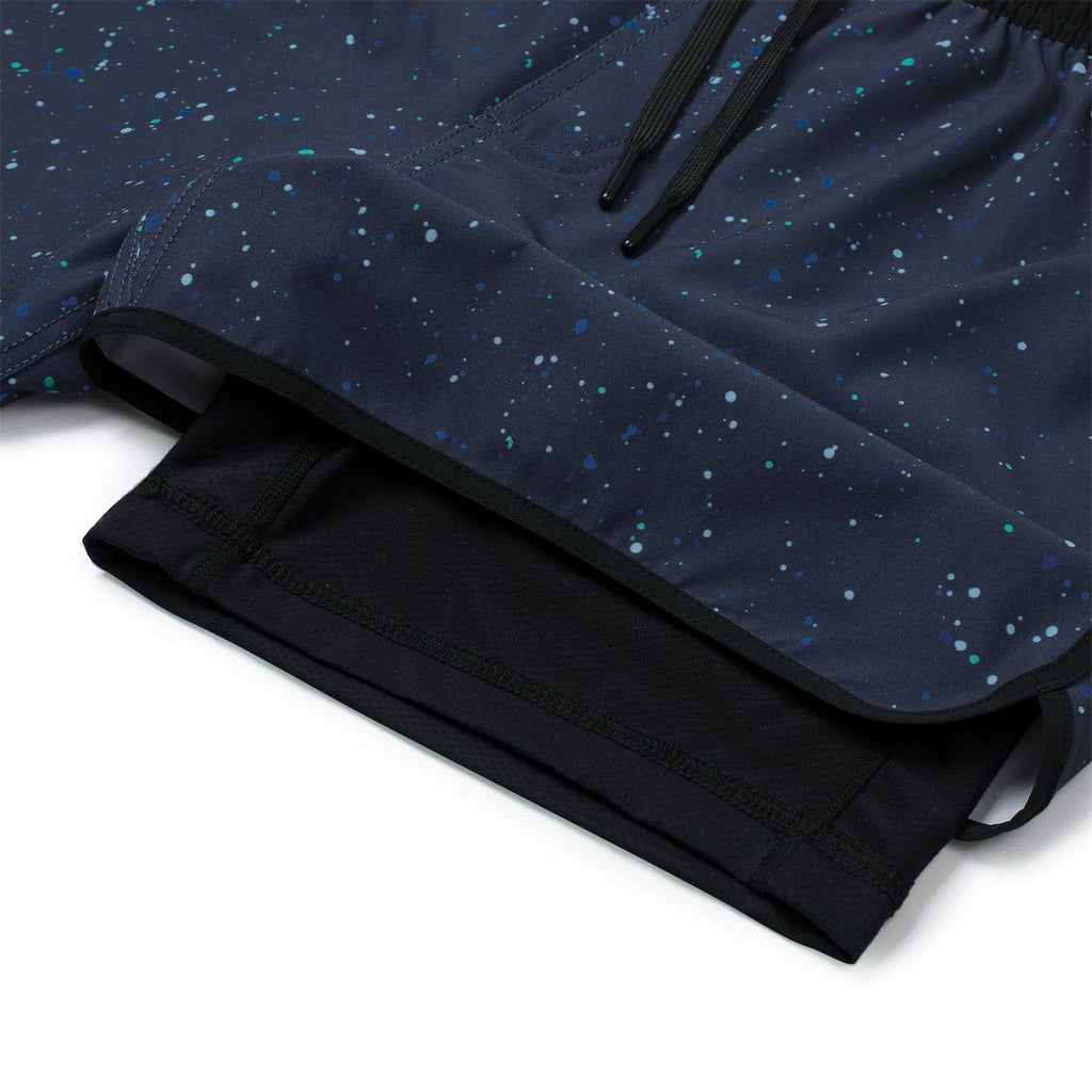 RSVLTS Splat Damon (Navy) V2 Lined Training Shorts in Blue — detail 6