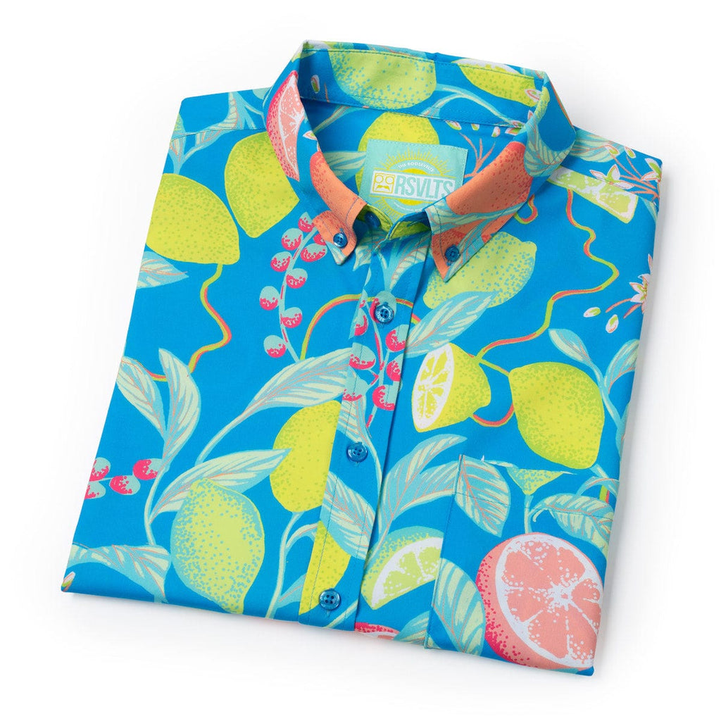 RSVLTS Citrush KUNUFLEX Short Sleeve Shirt in Blue — detail 9
