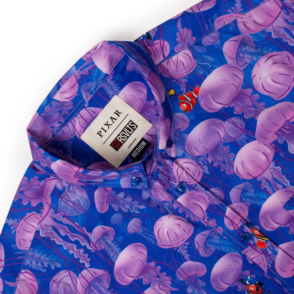 RSVLTS Jellyfish KUNUFLEX Short Sleeve Shirt in Blue — detail 6