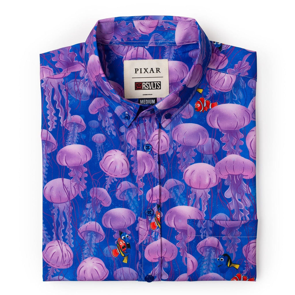 RSVLTS Jellyfish KUNUFLEX Short Sleeve Shirt in Blue — detail 12