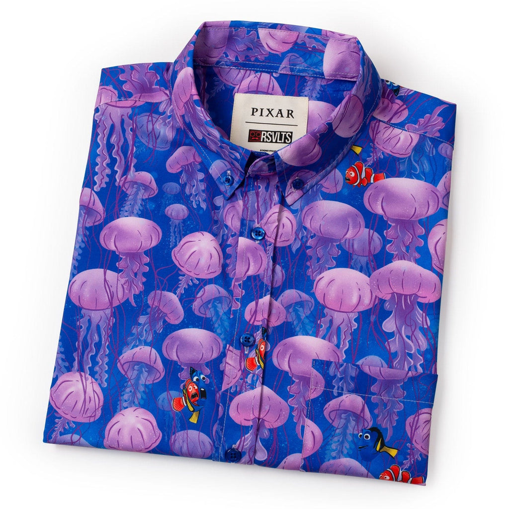 RSVLTS Jellyfish KUNUFLEX Short Sleeve Shirt in Blue — detail 13