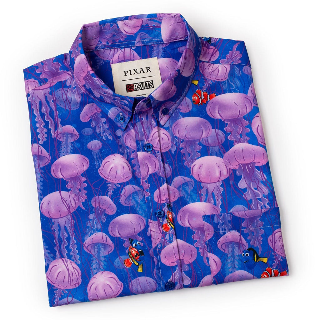 RSVLTS Jellyfish KUNUFLEX Short Sleeve Shirt in Blue — detail 11