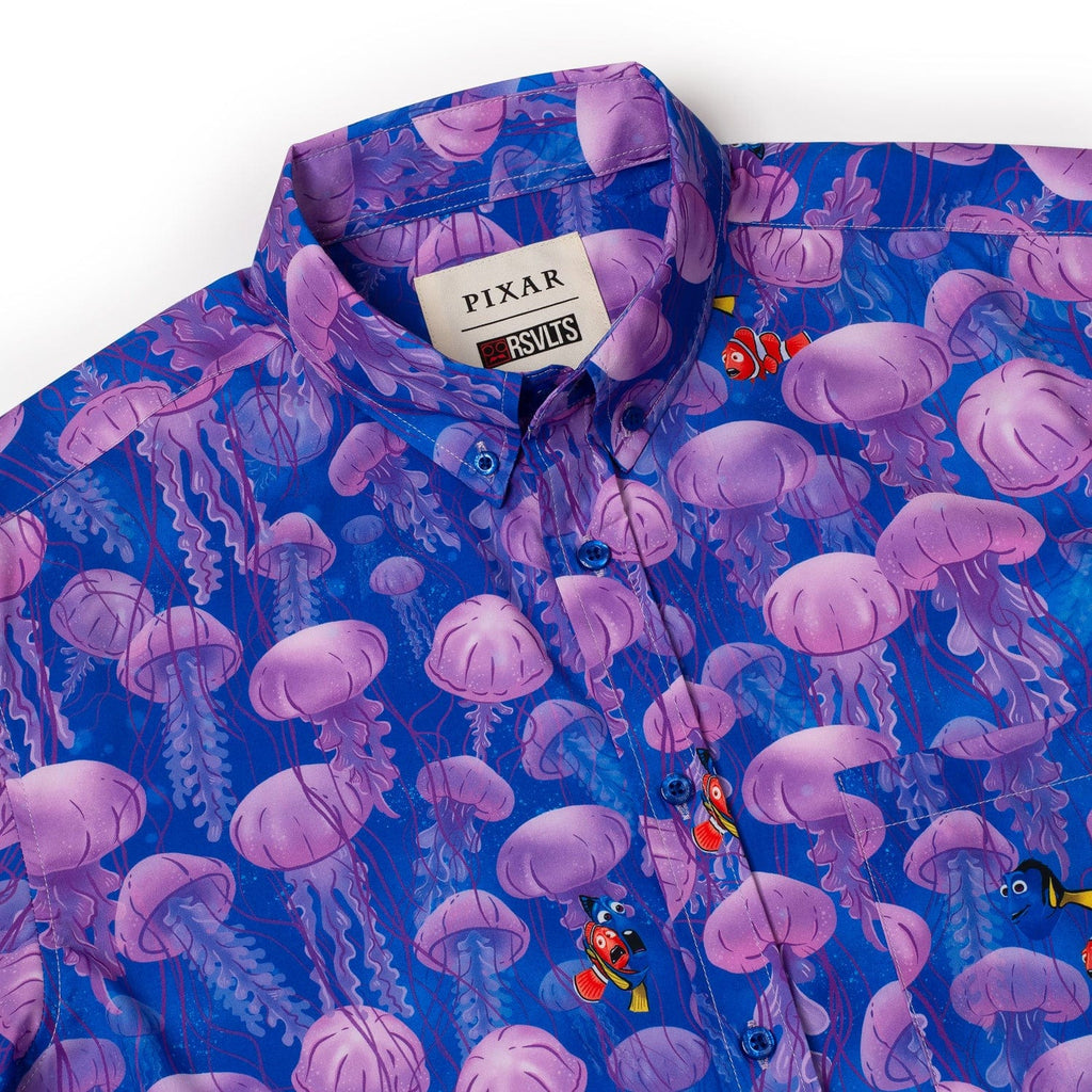 RSVLTS Jellyfish KUNUFLEX Short Sleeve Shirt in Blue — detail 10