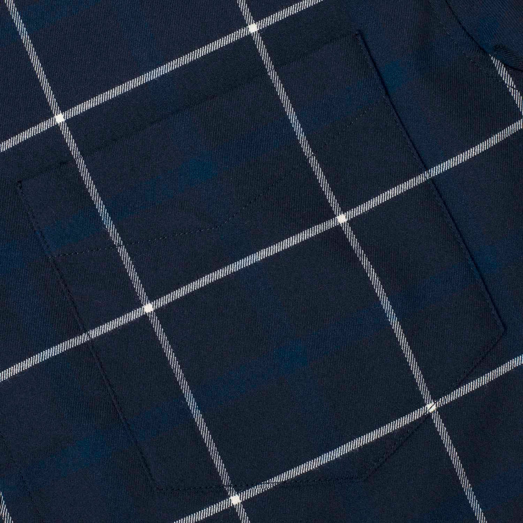 RSVLTS Barry Flanilow BorlandFlex Long Sleeve Flannel in Blue — detail 5