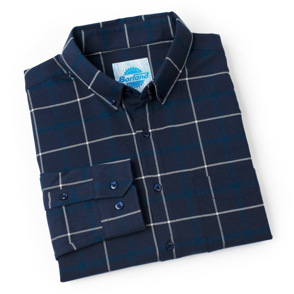 RSVLTS Barry Flanilow BorlandFlex Long Sleeve Flannel in Blue — detail 10