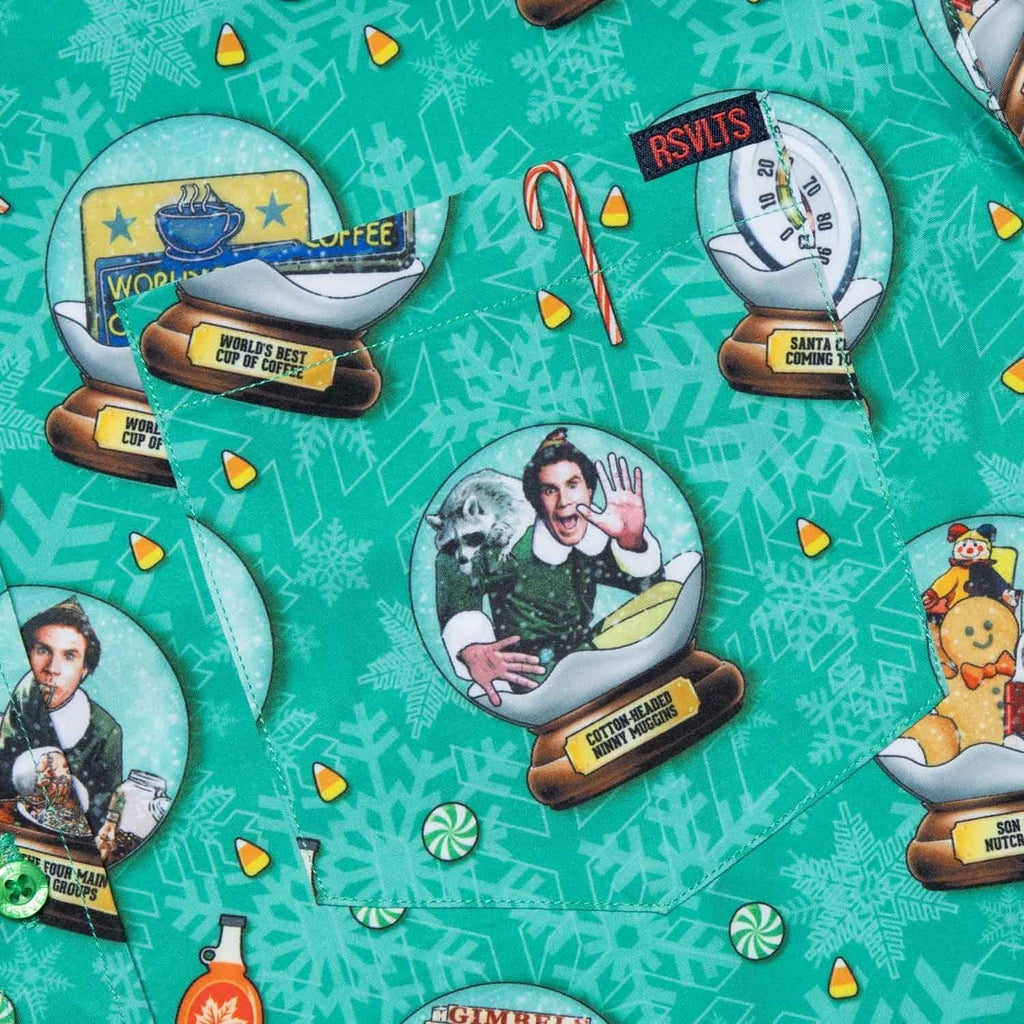 RSVLTS Son of a Nutcracker KUNUFLEX Short Sleeve Shirt in Green — detail 4