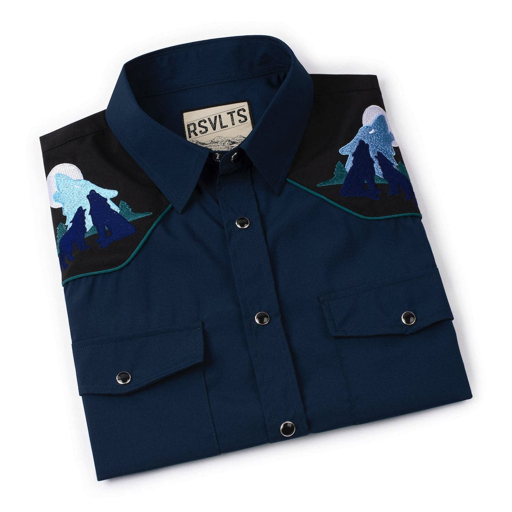 RSVLTS Call of the Wild Roper Short Sleeve Shirt in Blue — detail 11