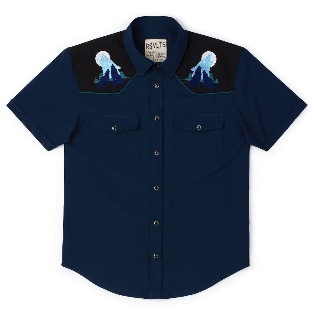 RSVLTS Call of the Wild Roper Short Sleeve Shirt in Blue — detail 8