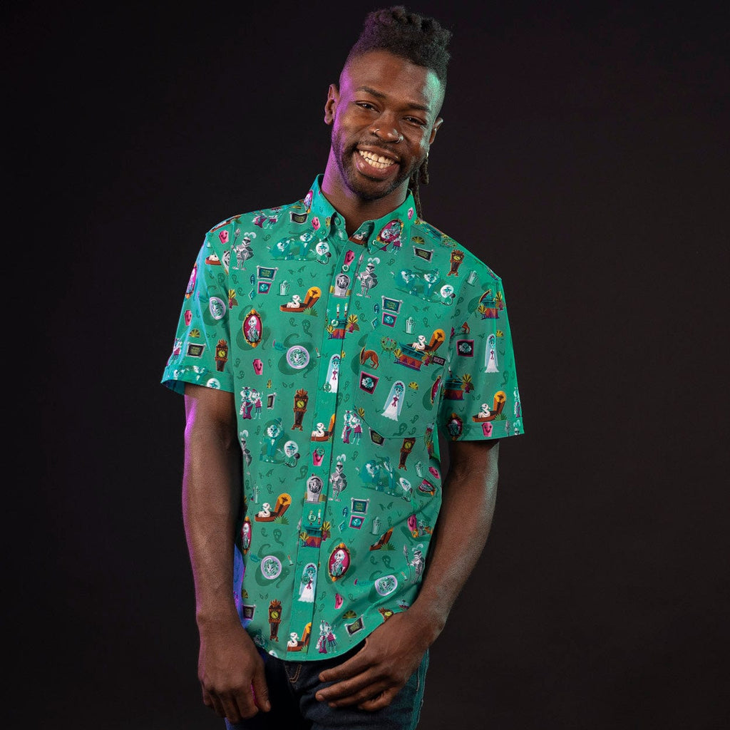 RSVLTS After-Life of the Party KUNUFLEX Short Sleeve Shirt in Green — detail 4