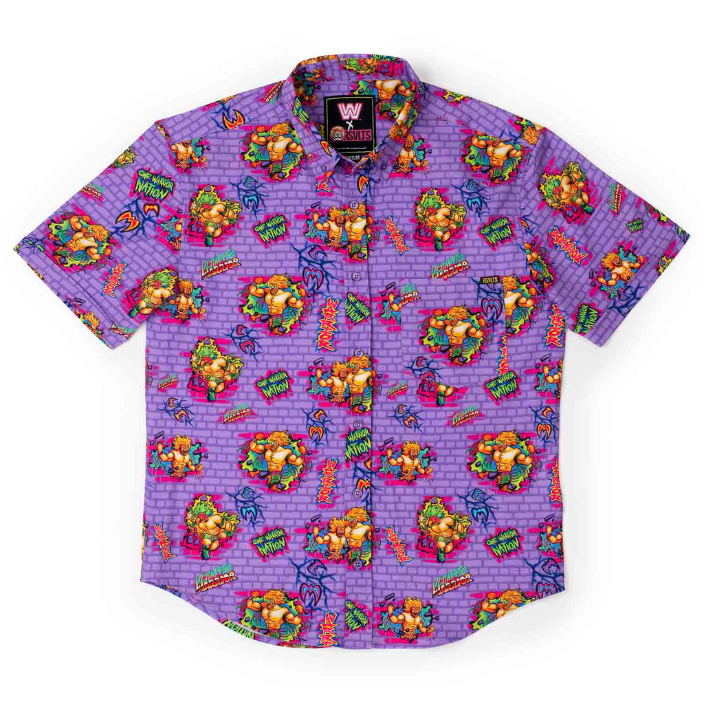 RSVLTS One Warrior Nation KUNUFLEX Short Sleeve Shirt in Purple — detail 3