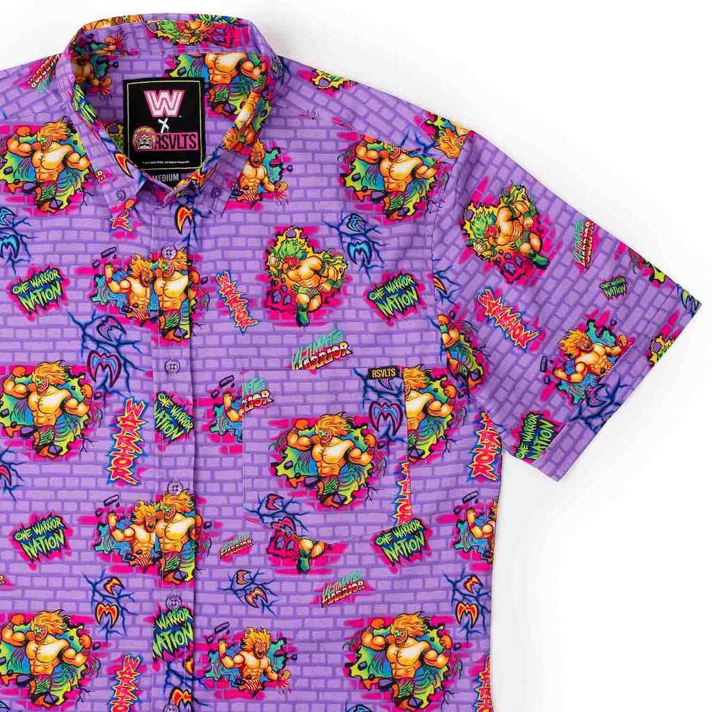 RSVLTS One Warrior Nation KUNUFLEX Short Sleeve Shirt in Purple — front view