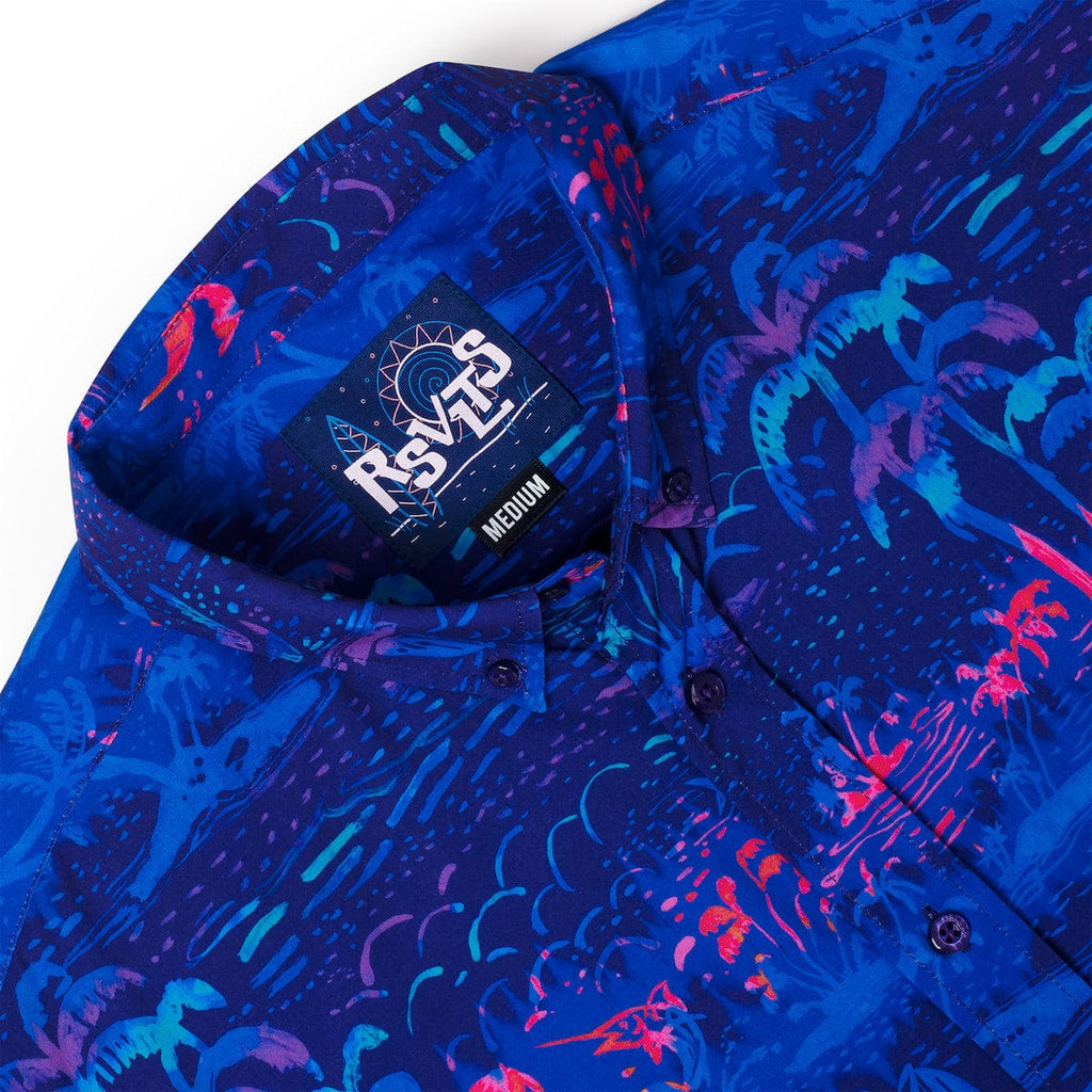RSVLTS UV Vibin’ KUNUFLEX Short Sleeve Shirt in Blue — detail 5