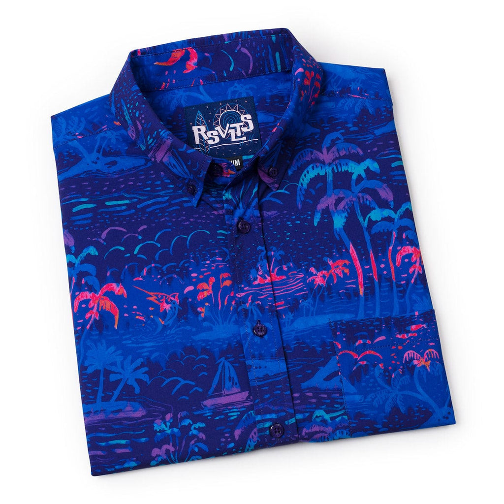 RSVLTS UV Vibin’ KUNUFLEX Short Sleeve Shirt in Blue — detail 8