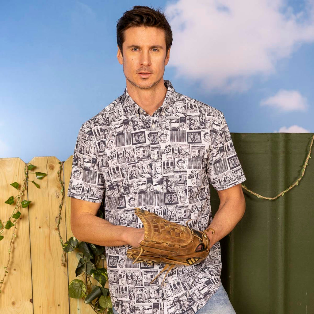RSVLTS FOR-EV-ER KUNUFLEX Short Sleeve Shirt in Gray — detail 8
