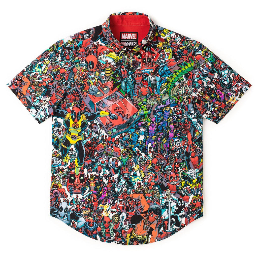 RSVLTS Wade Parade KUNUFLEX Short Sleeve Shirt in Gray — front view