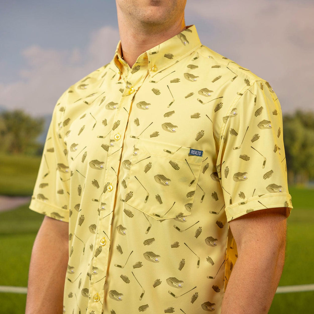 RSVLTS Play for Chubbs KUNUFLEX Short Sleeve Shirt in Yellow — detail 9