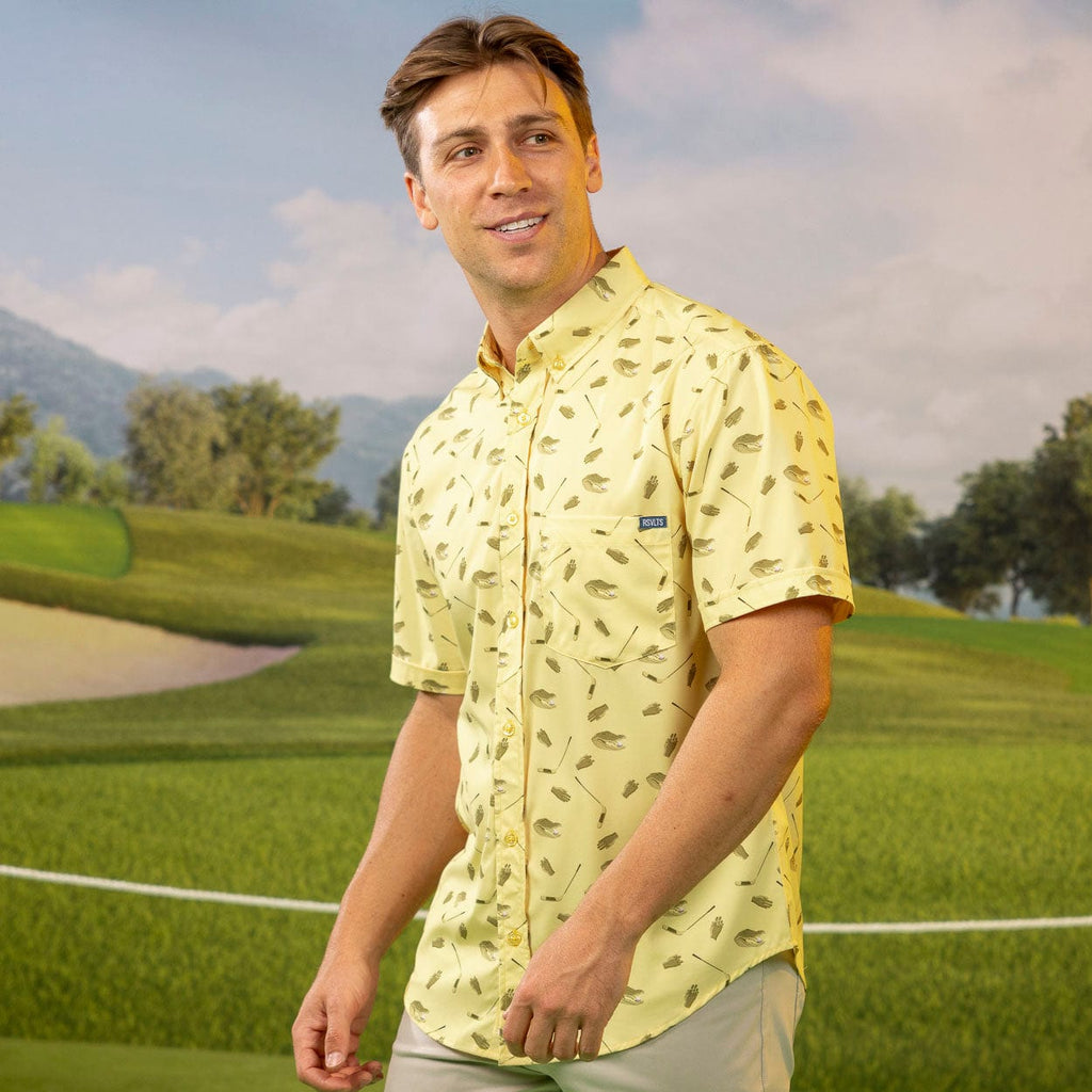 RSVLTS Play for Chubbs KUNUFLEX Short Sleeve Shirt in Yellow — detail 7