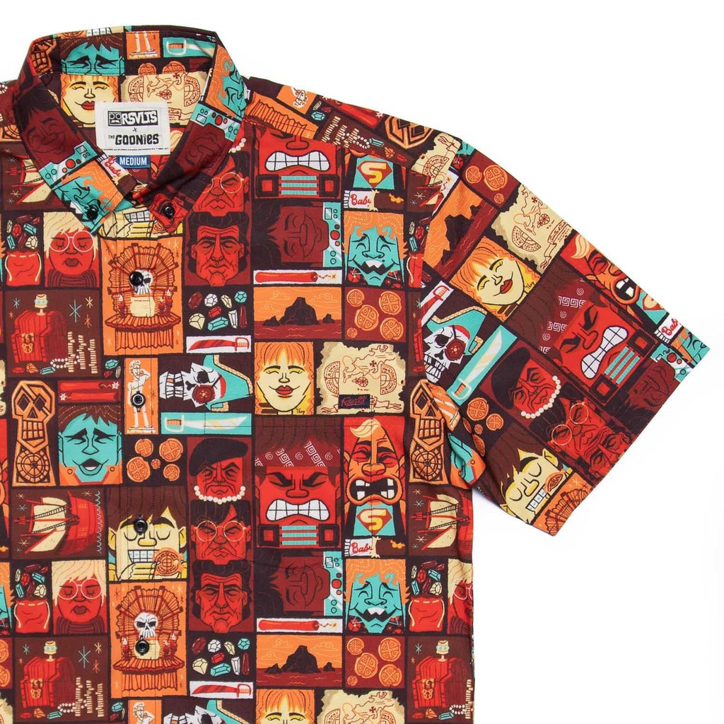 RSVLTS Tiki KUNUFLEX Short Sleeve Shirt in Orange — front view