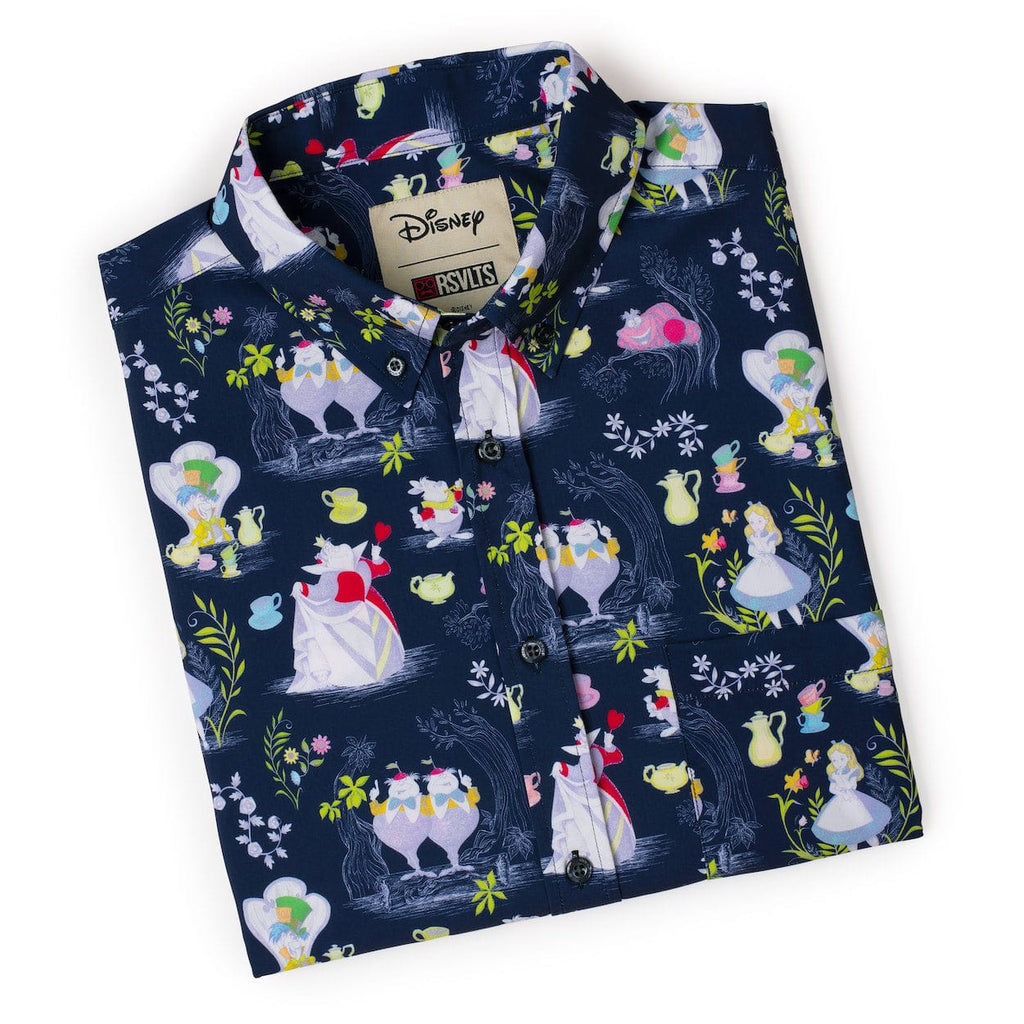 RSVLTS Curiouser and Curiouser KUNUFLEX Short Sleeve Shirt in Black — detail 10