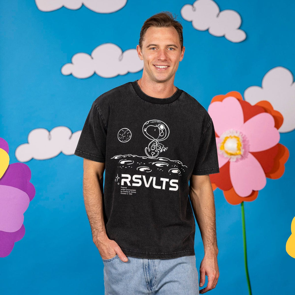 RSVLTS Moonwalk Snoopy Vintage Crewneck Tee in Black — detail 2