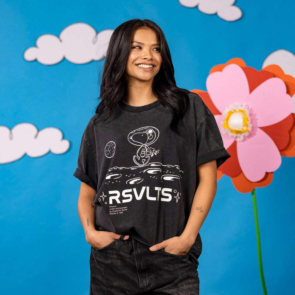 RSVLTS Moonwalk Snoopy Vintage Crewneck Tee in Black — detail 3