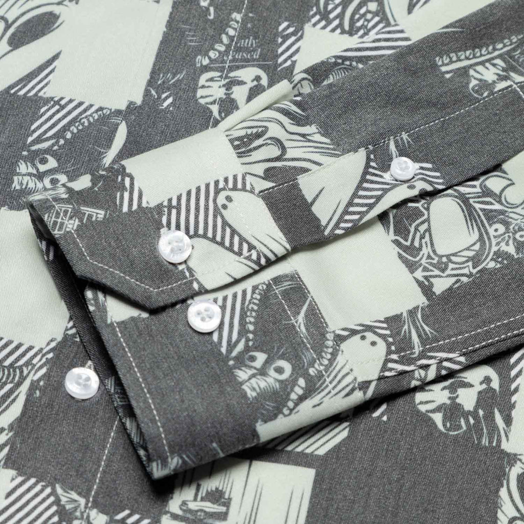 RSVLTS Maitland BorlandFlex Long Sleeve Flannel in Gray — detail 6