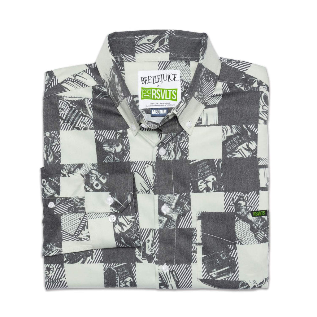 RSVLTS Maitland BorlandFlex Long Sleeve Flannel in Gray — detail 2