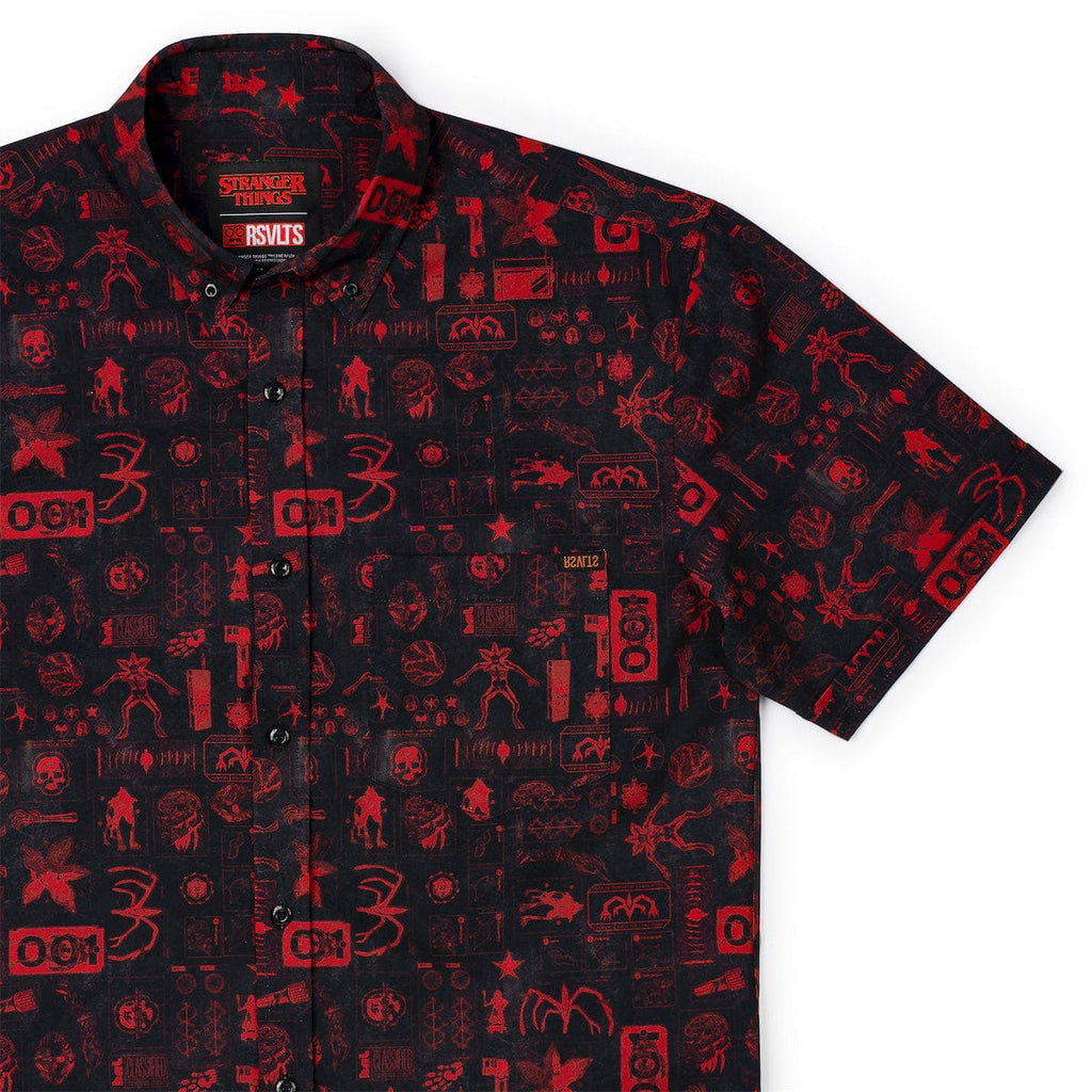 RSVLTS The Lab KUNUFLEX Short Sleeve Shirt in Black — front view