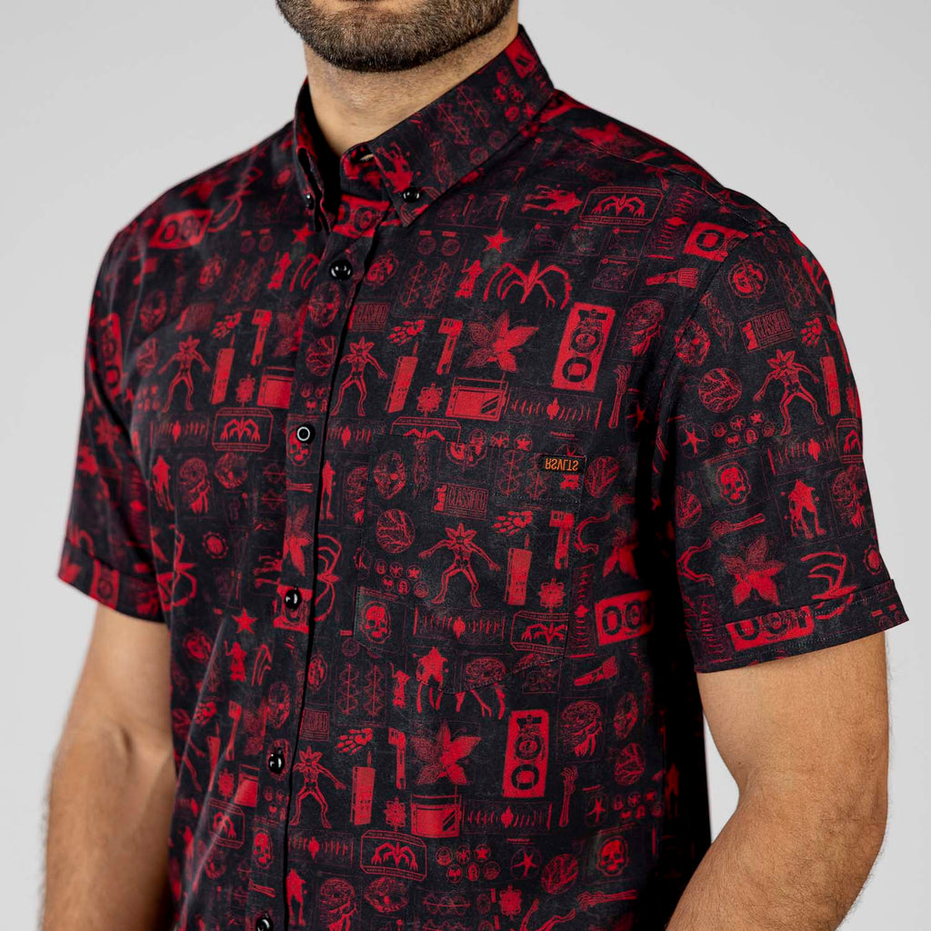 RSVLTS The Lab KUNUFLEX Short Sleeve Shirt in Black — detail 6
