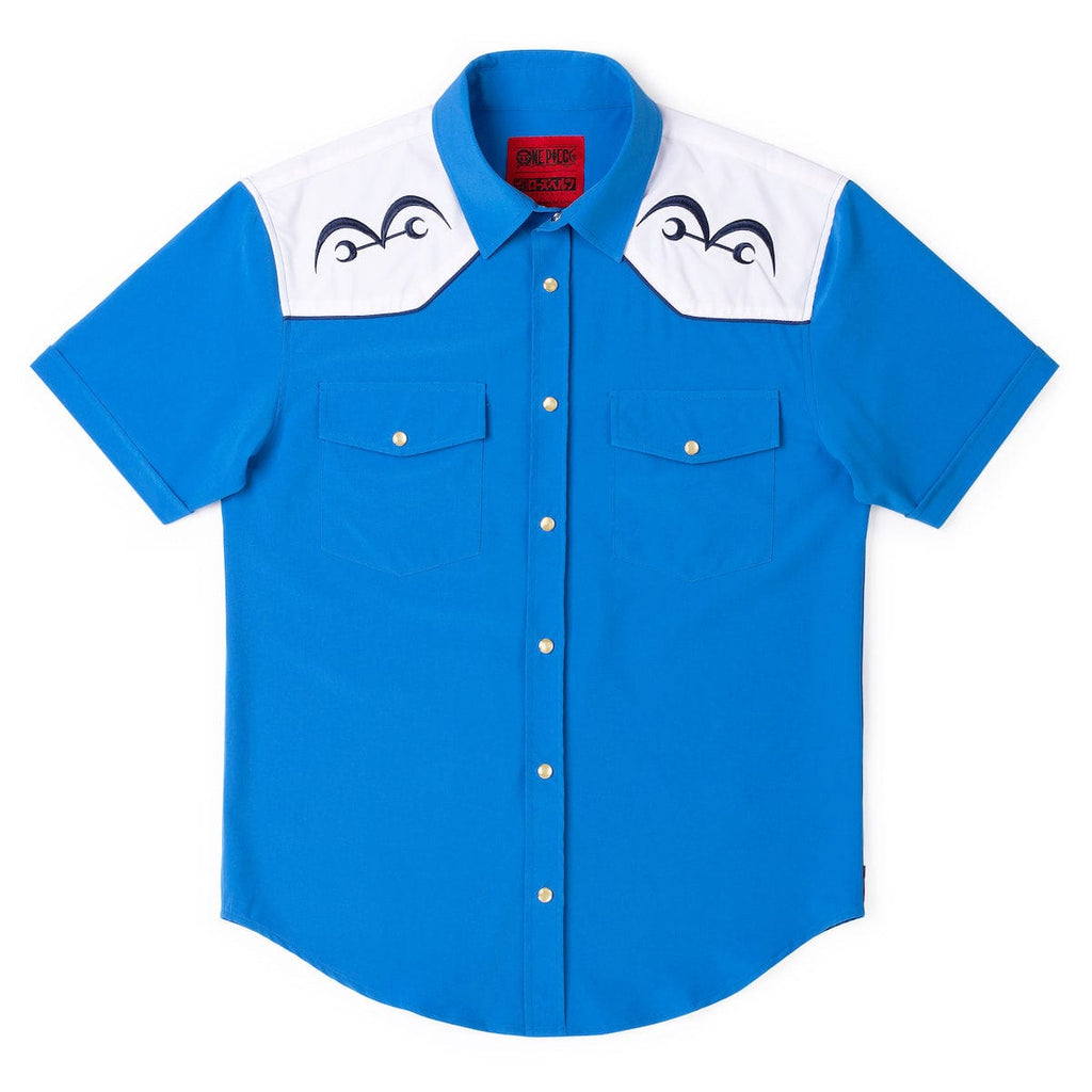 RSVLTS Justice Roper Short Sleeve Shirt in Blue — detail 5