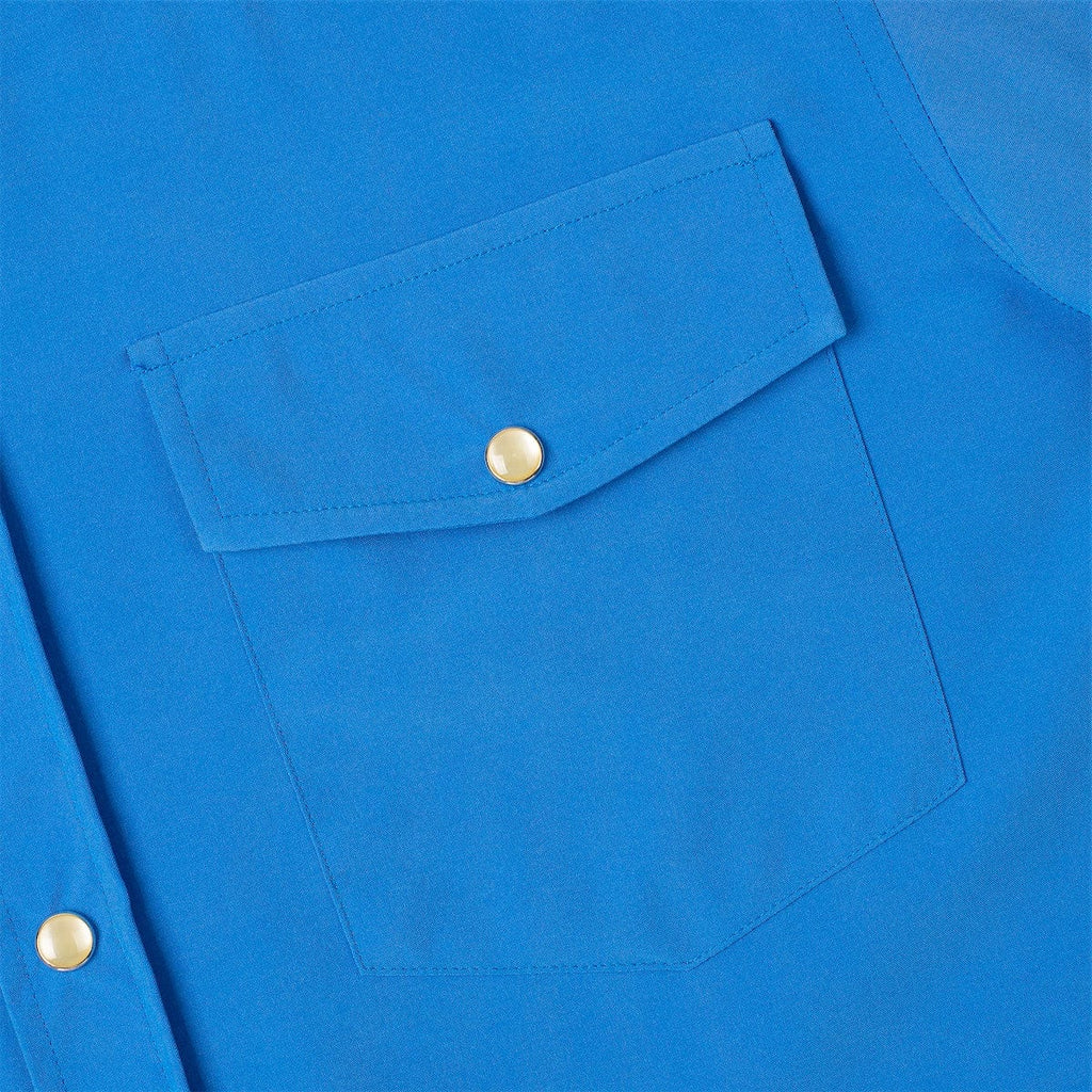 RSVLTS Justice Roper Short Sleeve Shirt in Blue — detail 9
