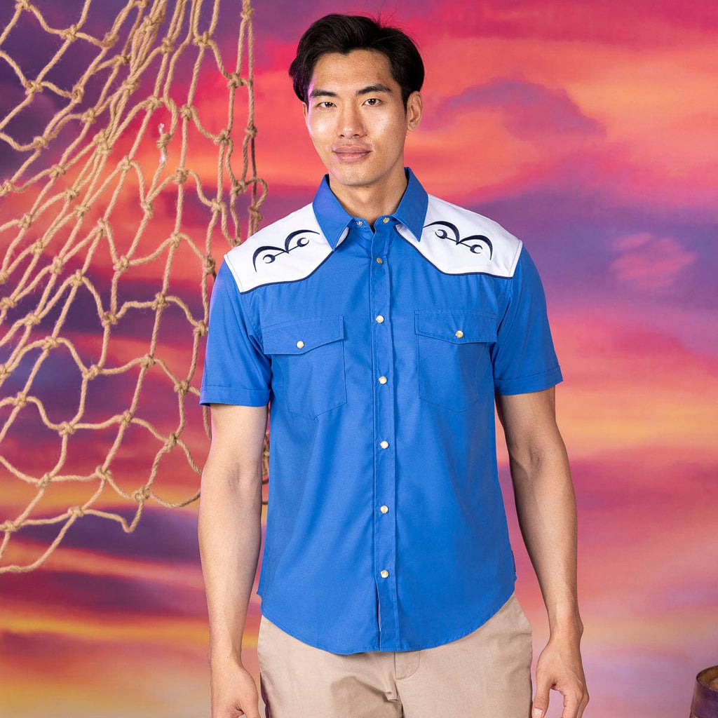 RSVLTS Justice Roper Short Sleeve Shirt in Blue — detail 4