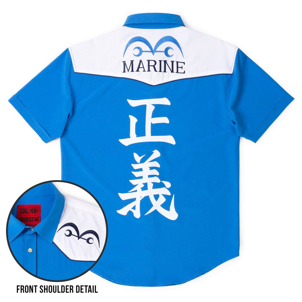 RSVLTS Justice Roper Short Sleeve Shirt in Blue — front view