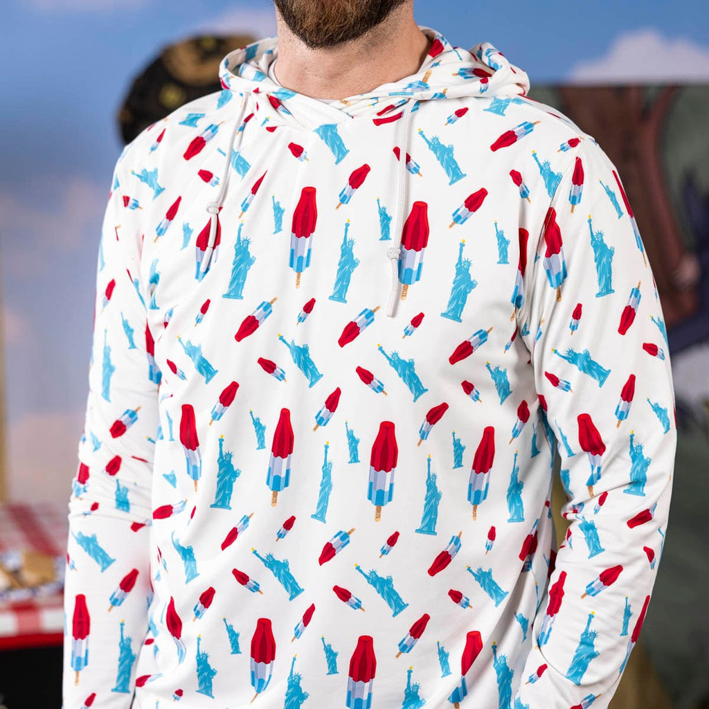 RSVLTS America Pops & Freedom Performance Hoodie in Blue — detail 5