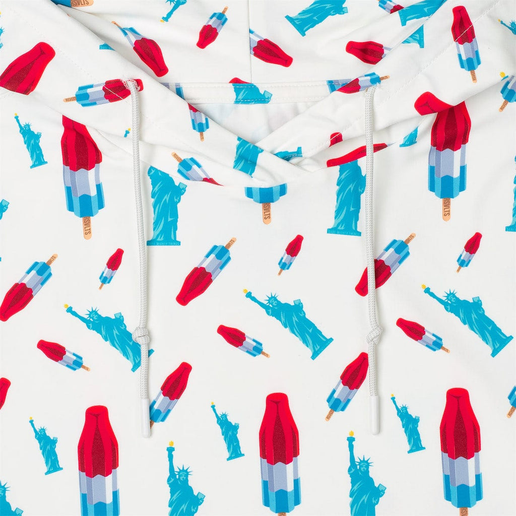 RSVLTS America Pops & Freedom Performance Hoodie in Blue — detail 4