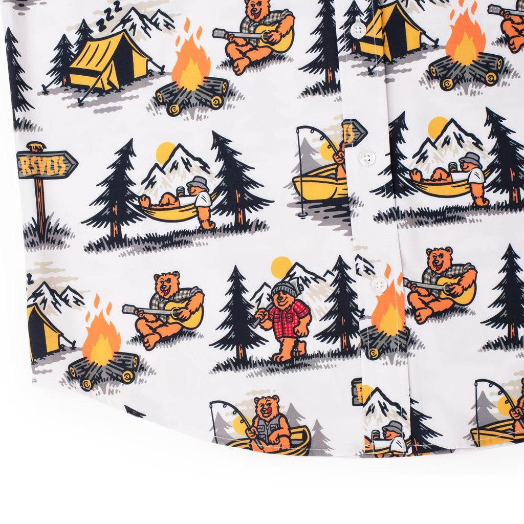 RSVLTS Beary Outdoorsy KUNUFLEX Short Sleeve Shirt in White — detail 7