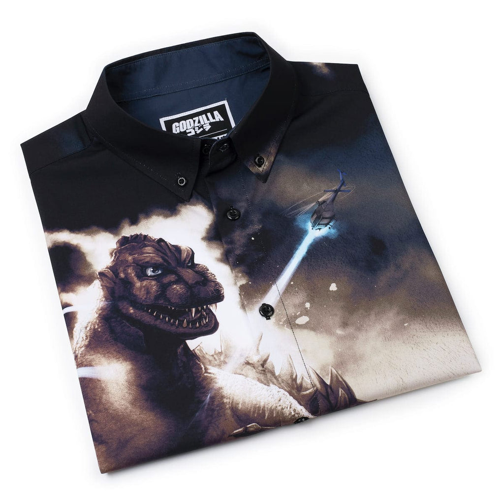 RSVLTS The King Arrives KUNUFLEX Short Sleeve Shirt in Black — detail 7