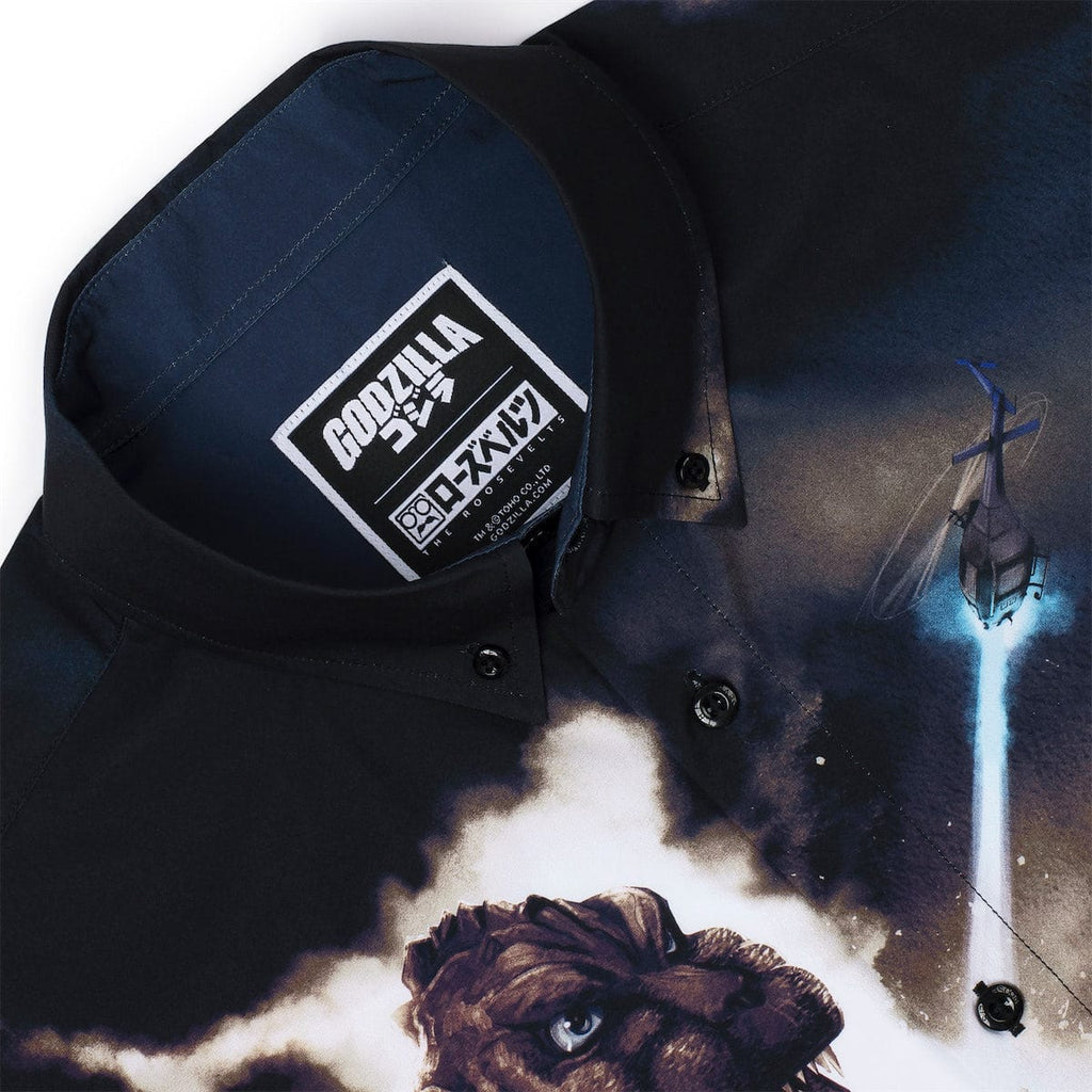 RSVLTS The King Arrives KUNUFLEX Short Sleeve Shirt in Black — detail 3