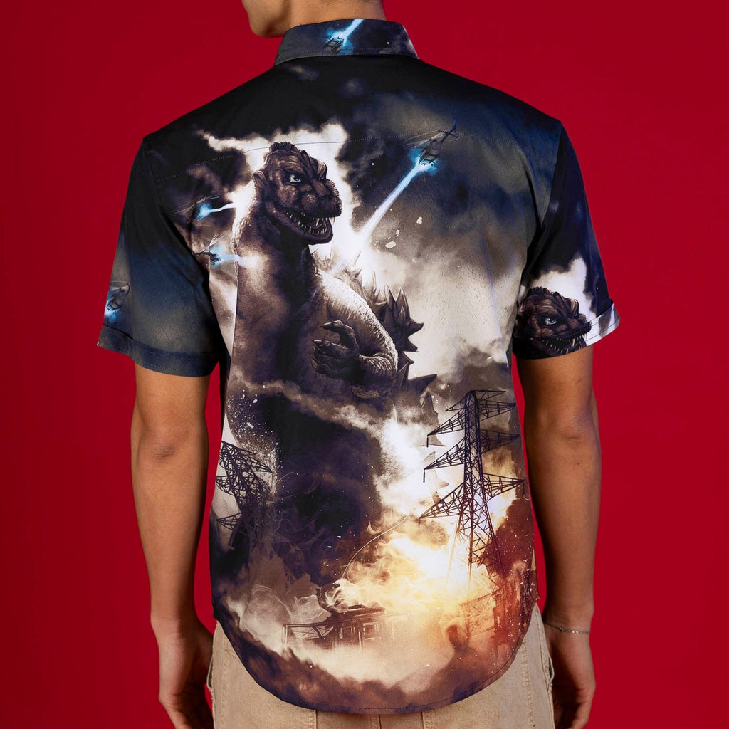 RSVLTS The King Arrives KUNUFLEX Short Sleeve Shirt in Black — detail 4