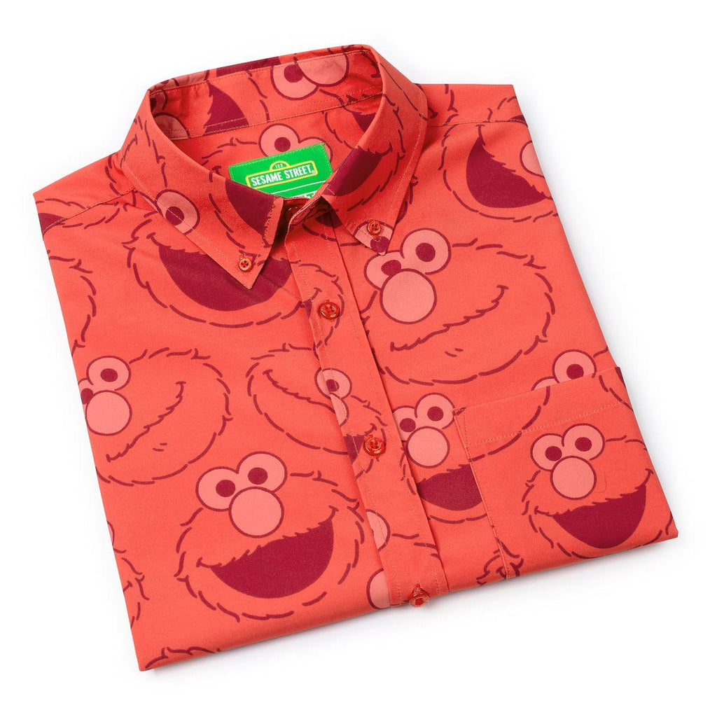 RSVLTS Elmo Everywhere KUNUFLEX Short Sleeve Shirt in Red — detail 10