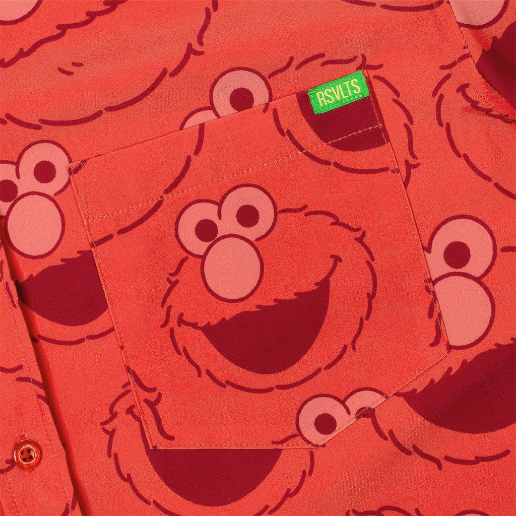 RSVLTS Elmo Everywhere KUNUFLEX Short Sleeve Shirt in Red — detail 5