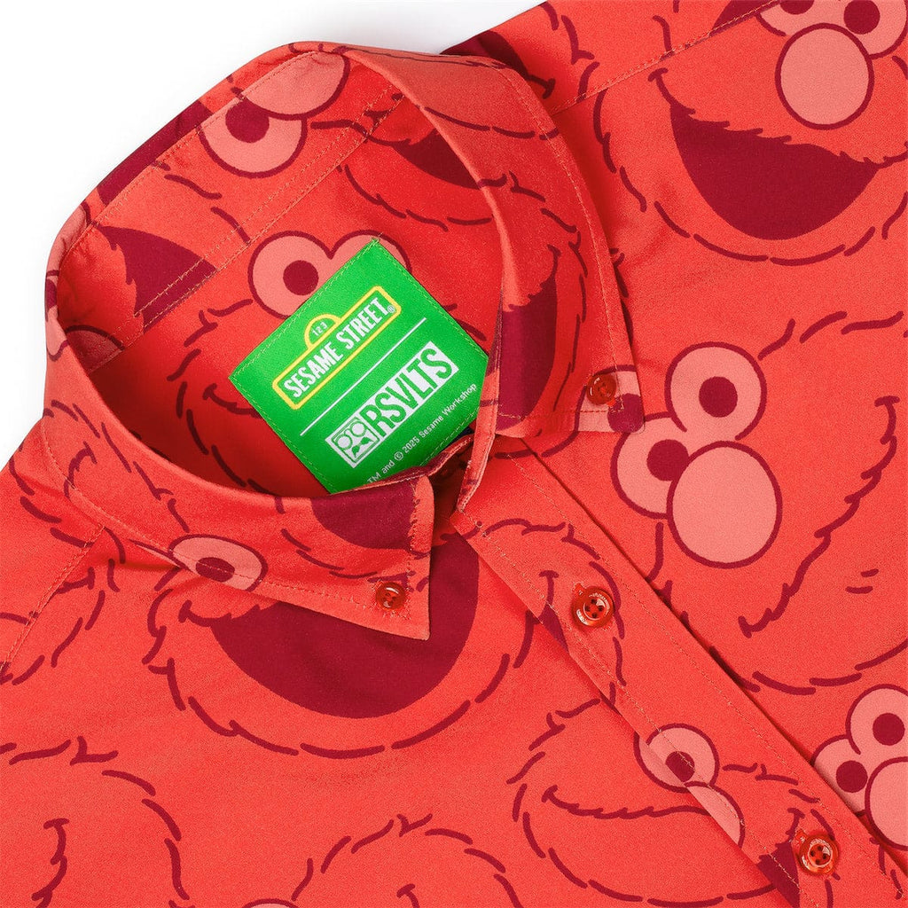 RSVLTS Elmo Everywhere KUNUFLEX Short Sleeve Shirt in Red — detail 8