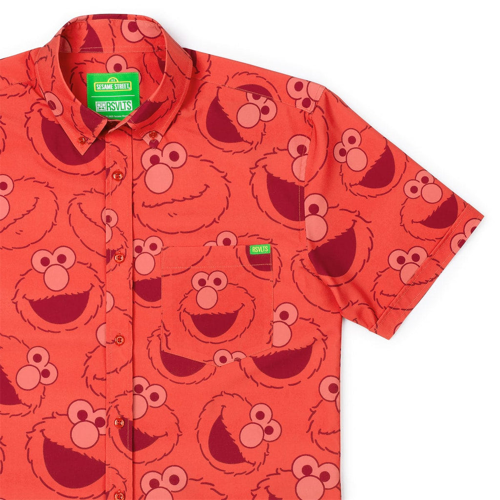 RSVLTS Elmo Everywhere KUNUFLEX Short Sleeve Shirt in Red — front view