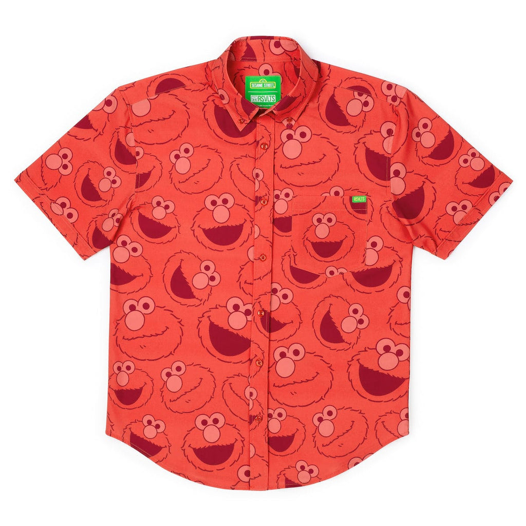 RSVLTS Elmo Everywhere KUNUFLEX Short Sleeve Shirt in Red — detail 7